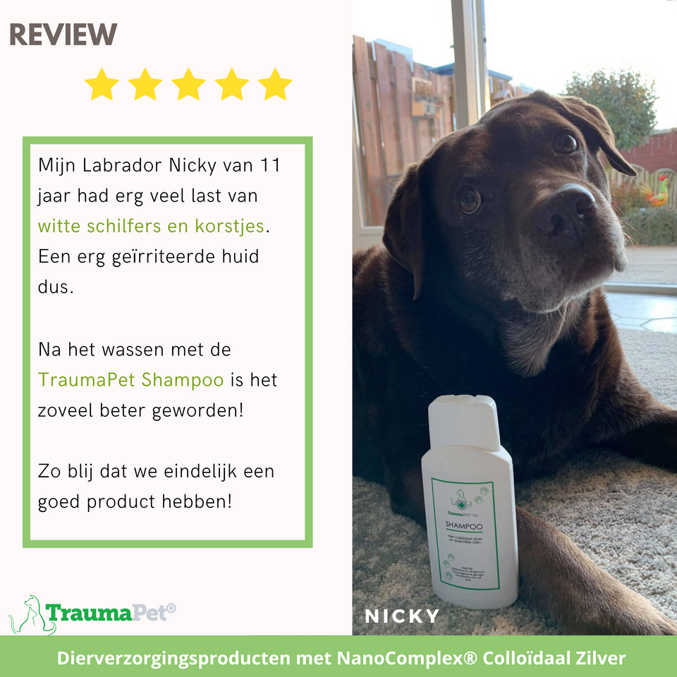 Review TraumaPet Shampoo | Ervaring met TraumaPet Shampoo voor honden | Shampoo met colloïdaal zilver